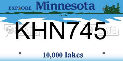 KHN745 Minnesota License Plate