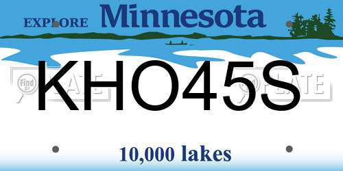 KHO45S Minnesota License Plate