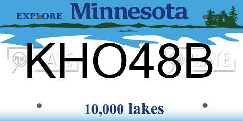 KHO48B Minnesota License Plate