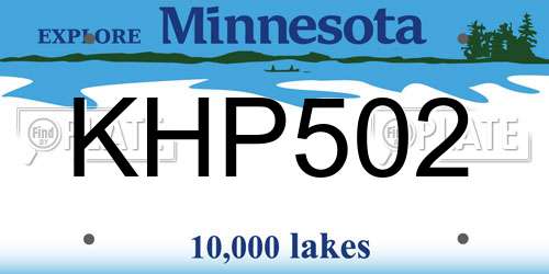 KHP502 Minnesota License Plate