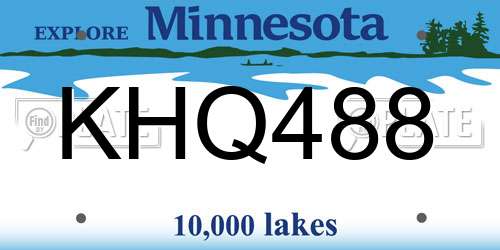 KHQ488 Minnesota License Plate