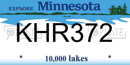 KHR372 Minnesota License Plate