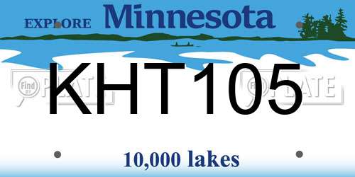 KHT105 Minnesota License Plate