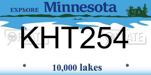 KHT254 Minnesota License Plate