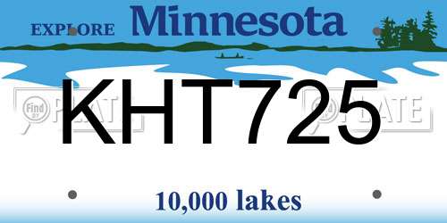 KHT725 Minnesota License Plate