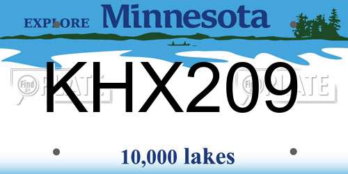 KHX209 Minnesota License Plate