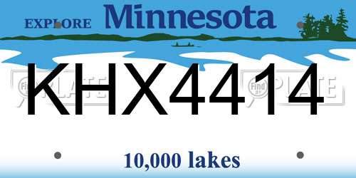 KHX4414 Minnesota License Plate