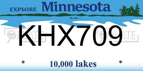 KHX709 Minnesota License Plate