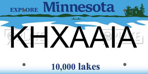 KHXAAIA Minnesota License Plate