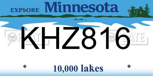 KHZ816 Minnesota License Plate