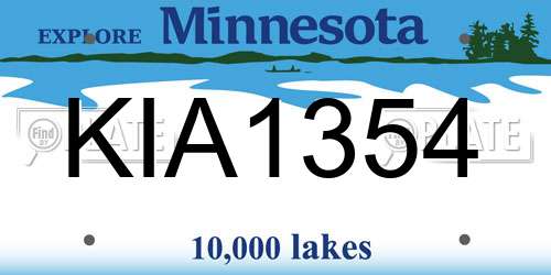 KIA1354 Minnesota License Plate