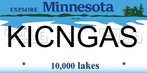 KICNGAS Minnesota License Plate