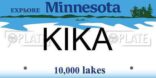 KIKA Minnesota License Plate