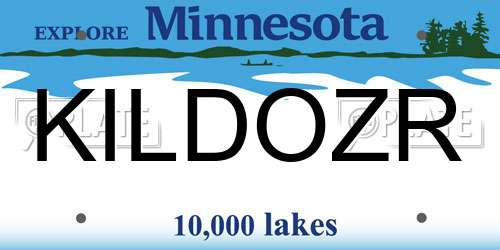 KILDOZR Minnesota License Plate