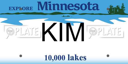 KIM Minnesota License Plate