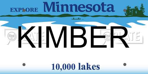 KIMBER Minnesota License Plate