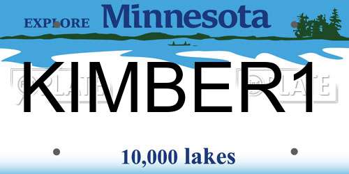 KIMBER1 Minnesota License Plate