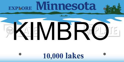 KIMBRO Minnesota License Plate