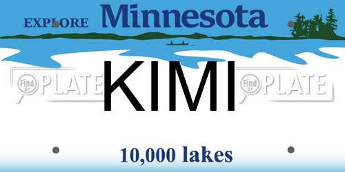 KIMI Minnesota License Plate