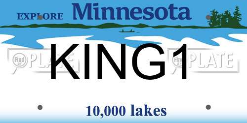 KING1 Minnesota License Plate