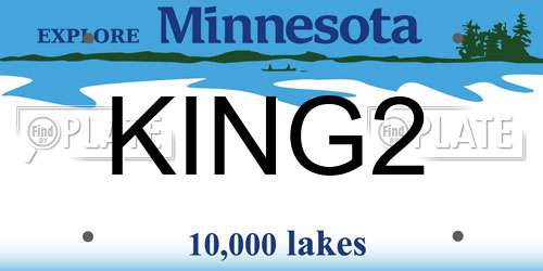 KING2 Minnesota License Plate