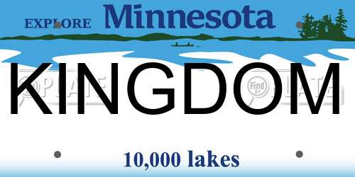 KINGDOM Minnesota License Plate