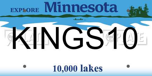 KINGS10 Minnesota License Plate