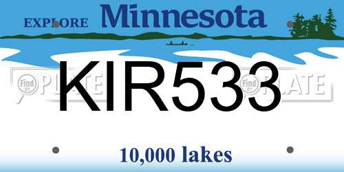 KIR533 Minnesota License Plate