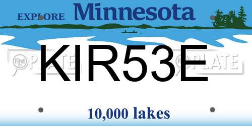 KIR53E Minnesota License Plate