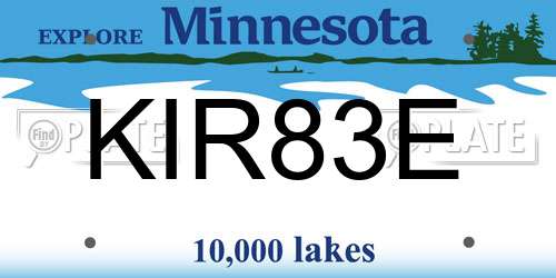 KIR83E Minnesota License Plate