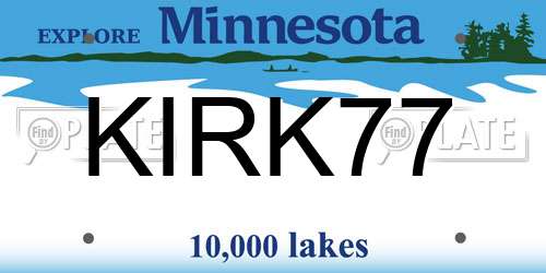 KIRK77 Minnesota License Plate
