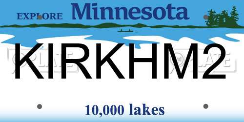 KIRKHM2 Minnesota License Plate