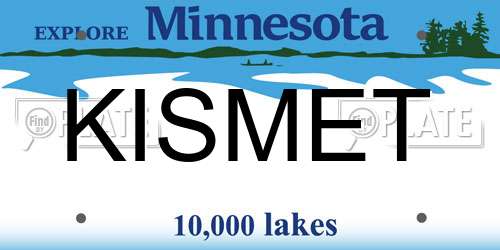 KISMET Minnesota License Plate