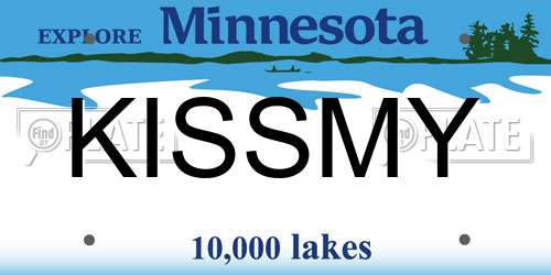 KISSMY Minnesota License Plate