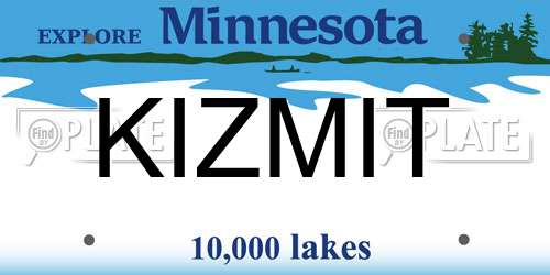 KIZMIT Minnesota License Plate