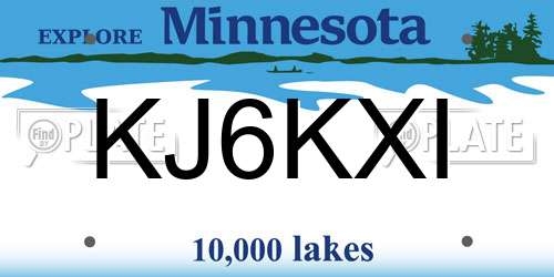 KJ6KXI Minnesota License Plate