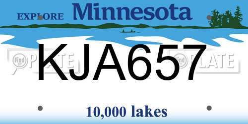 KJA657 Minnesota License Plate