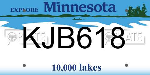 KJB618 Minnesota License Plate