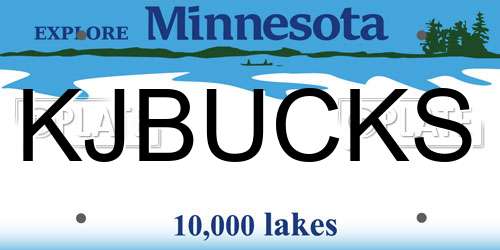 KJBUCKS Minnesota License Plate