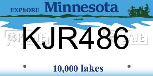 KJR486 Minnesota License Plate