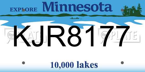 KJR8177 Minnesota License Plate