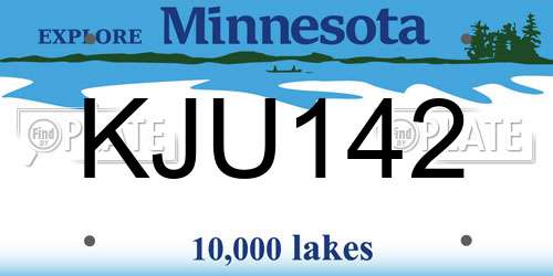 KJU142 Minnesota License Plate