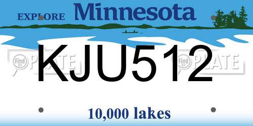 KJU512 Minnesota License Plate