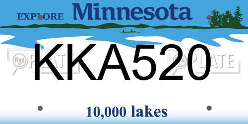 KKA520 Minnesota License Plate