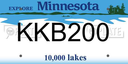KKB200 Minnesota License Plate