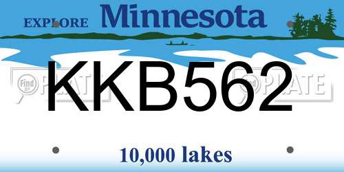 KKB562 Minnesota License Plate