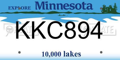 KKC894 Minnesota License Plate