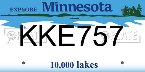 KKE757 Minnesota License Plate