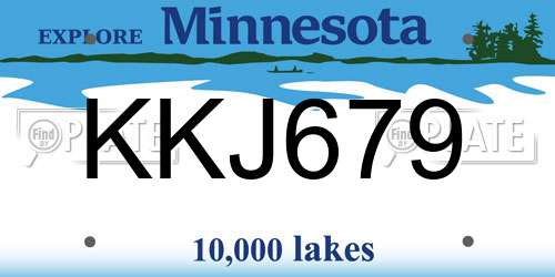 KKJ679 Minnesota License Plate