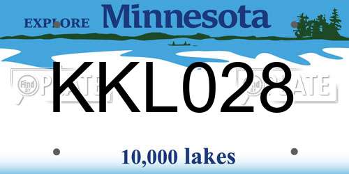 KKL028 Minnesota License Plate